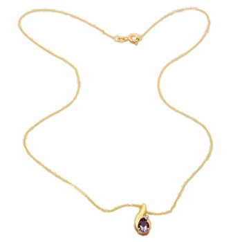 9ct gold Amethyst Pendant with chain